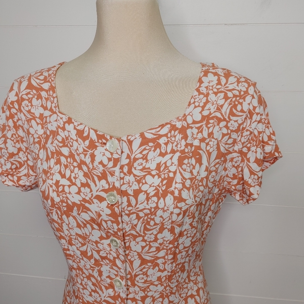 Vintage Part Two Floral Button Down Midi Dress Size 8 - Picture 2 of 12